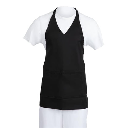 Whites V Neck Service Bib Apron Black b128