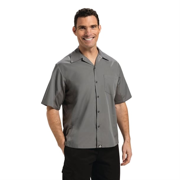 Chef Works Unisex Cool Vent Chefs Shirt Grey p_b179