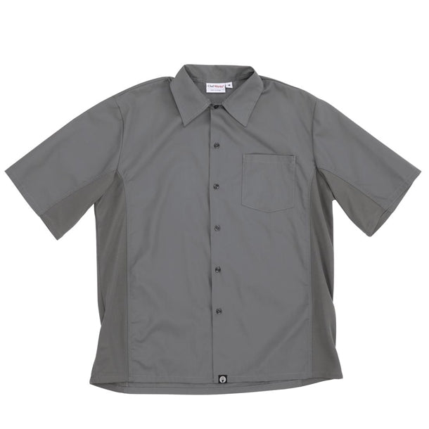 Chef Works Unisex Cool Vent Chefs Shirt Grey p_b179