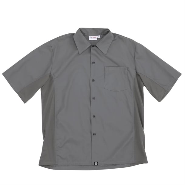 Chef Works Unisex Cool Vent Chefs Shirt Grey p_b179
