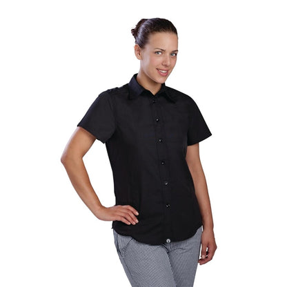 Chef Works Womens Cool Vent Chefs Shirt Black p_b181