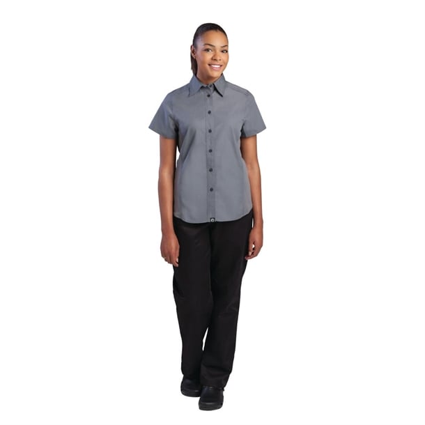 Chef Works Womens Cool Vent Chefs Shirt Grey p_b182