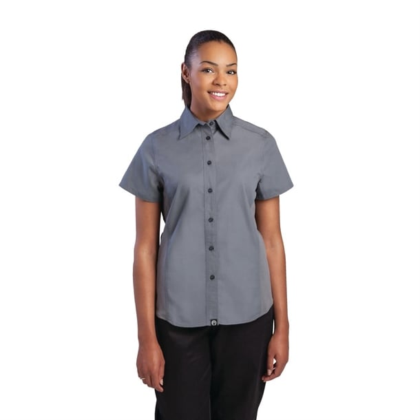 Chef Works Womens Cool Vent Chefs Shirt Grey p_b182