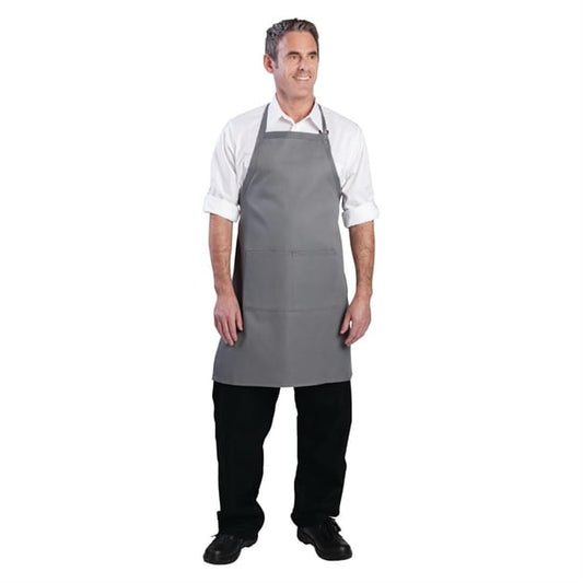 Chef Works Bib Apron Grey b192