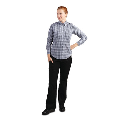 Chef Works Womens Gingham Shirt Black p_b217
