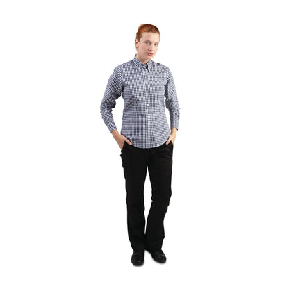Chef Works Womens Gingham Shirt Black p_b217
