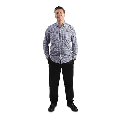 Chef Works Mens Gingham Shirt Black p_b219