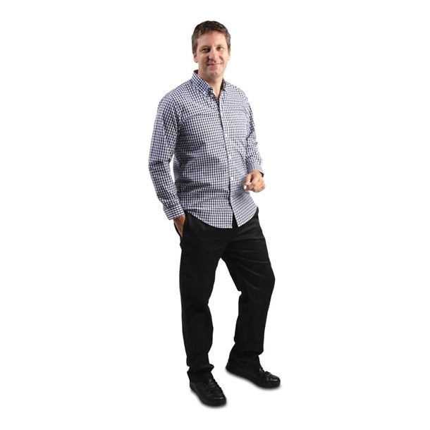 Chef Works Mens Gingham Shirt Black p_b219