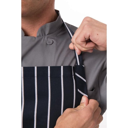 Chef Works Premium Butchers Stripe Bib Apron Blue/White b249