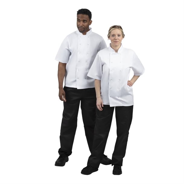 Whites Boston Unisex Chef Jackets Short Sleeve White (5 Pack) p_sa821