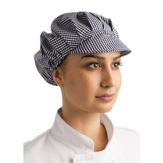 Whites Peaked Unisex Hat Blue & White Check b257