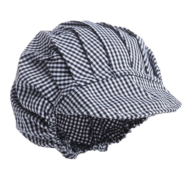 Whites Peaked Unisex Hat Blue & White Check b257