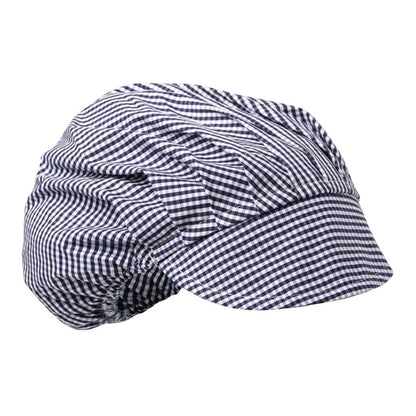 Whites Peaked Unisex Hat Blue & White Check b257