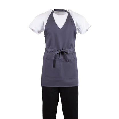 Whites V Neck Service Bib Apron Charcoal b422