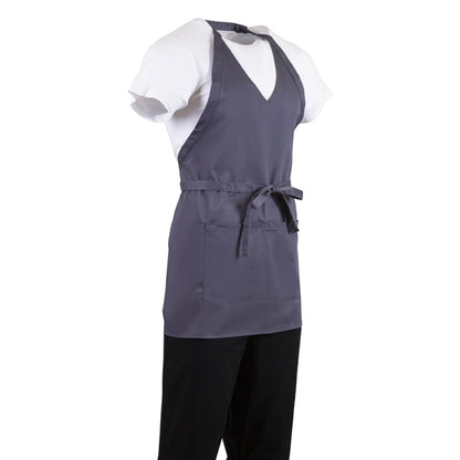 Whites V Neck Service Bib Apron Charcoal b422