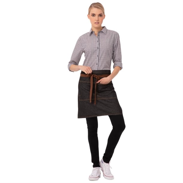 Chef Works Urban Memphis Half Bistro Apron Black b587