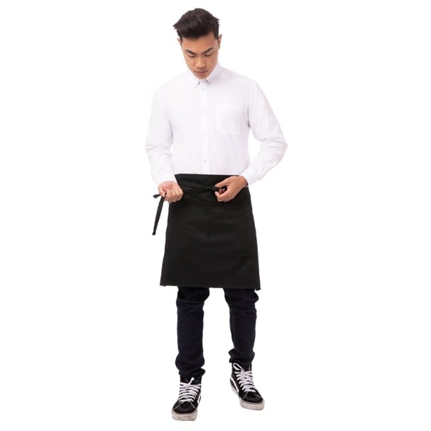 Chef Works Half Bistro Apron Black b660