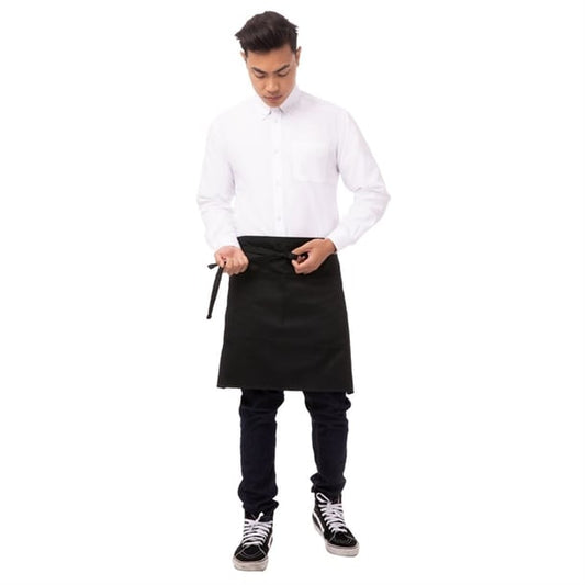 Chef Works Half Bistro Apron Black b660