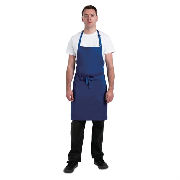 Chef Works Butchers Bib Apron Royal Blue b679