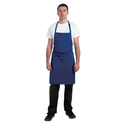 Chef Works Butchers Bib Apron Royal Blue b679