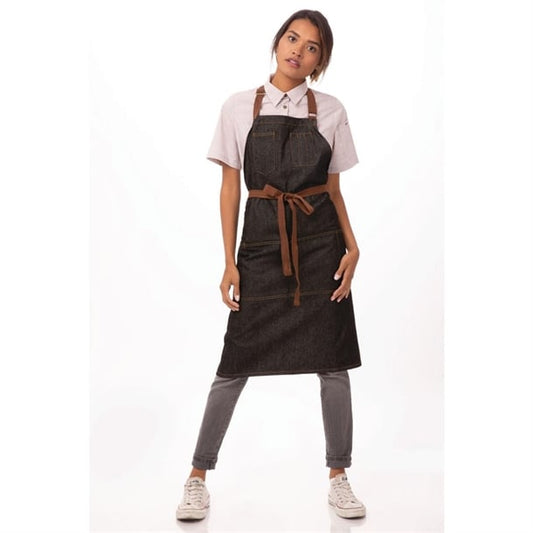 Chef Works Urban Memphis Bib Apron Black b720