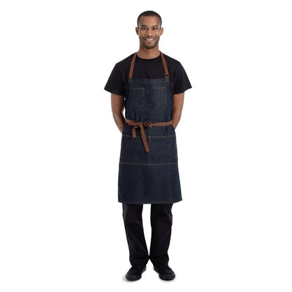 Chef Works Urban Memphis Bib Apron Indigo b721