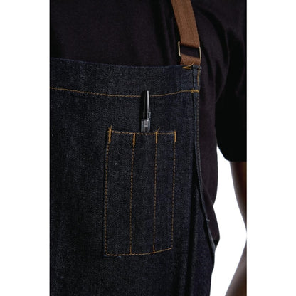 Chef Works Urban Memphis Bib Apron Indigo b721