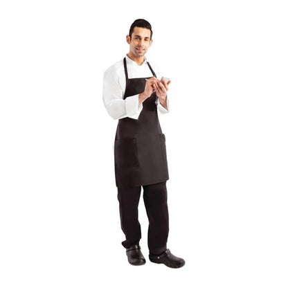 Chef Works Two Pocket Bib Apron Black b780