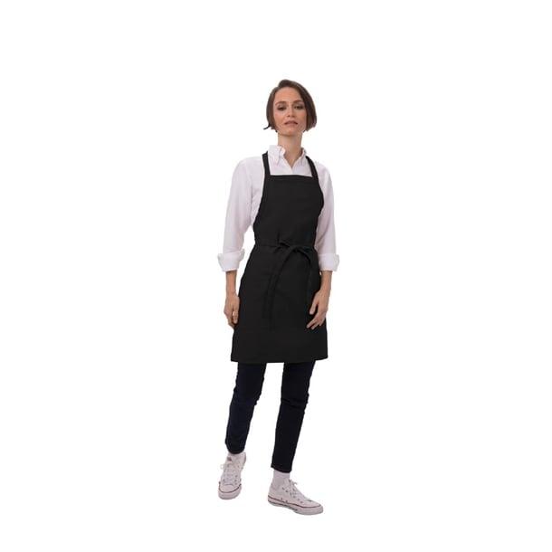 Chef Works Two Pocket Bib Apron Black b780