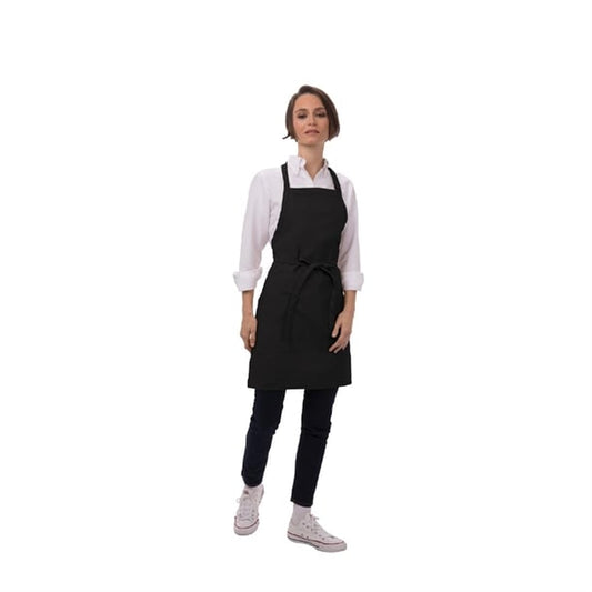 Chef Works Two Pocket Bib Apron Black b780