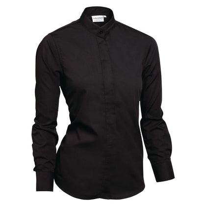 Chef Works Womens Mandarin Shirt Black p_b024