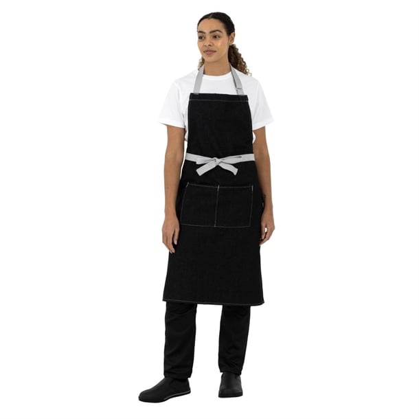 Southside Denim Bib Apron Black b981