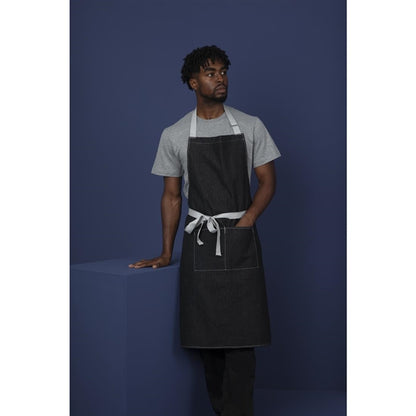 Southside Denim Bib Apron Black b981