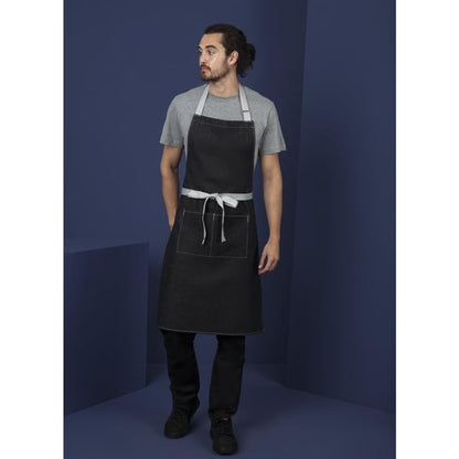 Southside Denim Bib Apron Black b981
