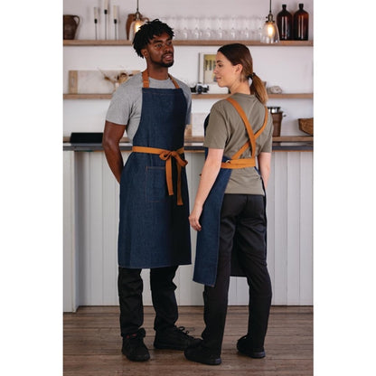 Southside Denim Cross-Back Bib Apron Blue b984