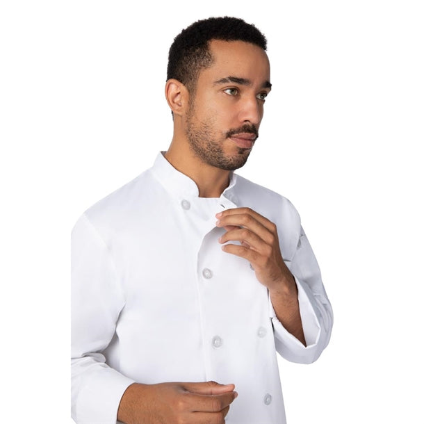 Chef Works Le Mans Recycled Unisex Chef Jacket White p_ba046