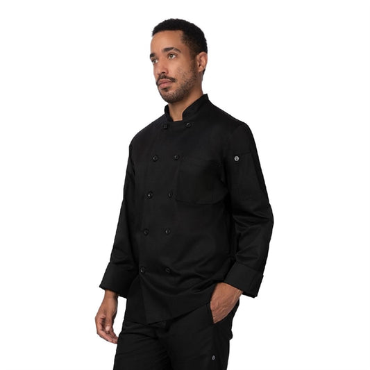 Chef Works Le Mans Recycled Unisex Chef Jacket Black p_ba047