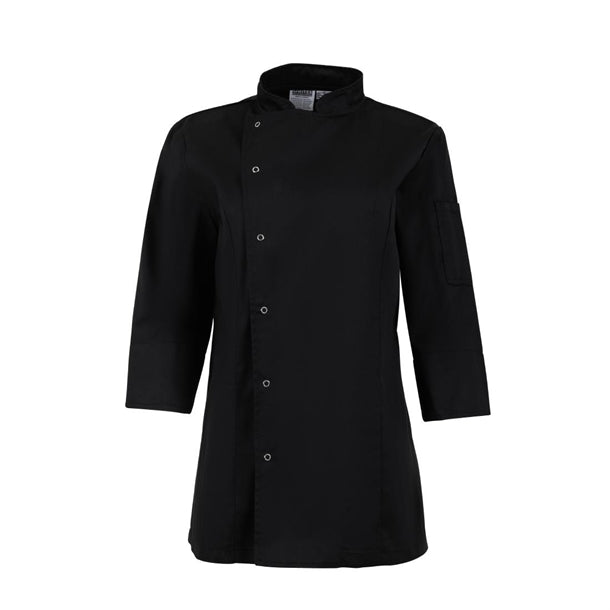 Whites Womens Fitted Chef Jacket Black p_ba110