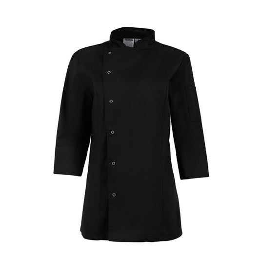 Whites Womens Fitted Chef Jacket Black p_ba110
