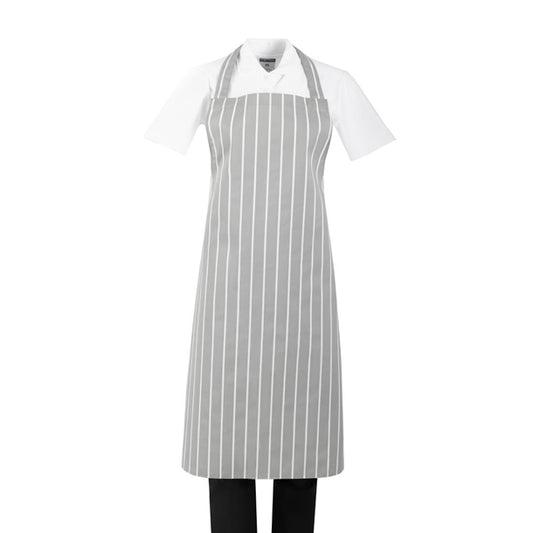 Whites Butchers Stripe Bib Apron Grey/White ba111