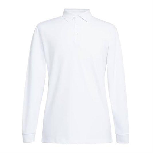 Brook Taverner Frederick Men's White Long Sleeve Polo p_ba140