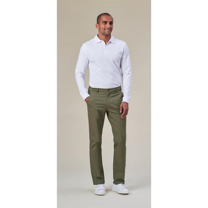 Brook Taverner Frederick Men's White Long Sleeve Polo p_ba140