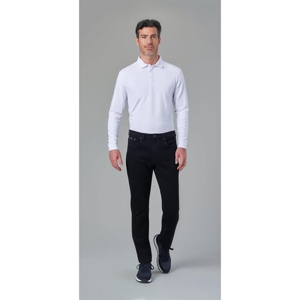 Brook Taverner Frederick Men's White Long Sleeve Polo p_ba140