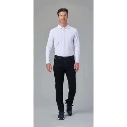 Brook Taverner Frederick Men's White Long Sleeve Polo p_ba140