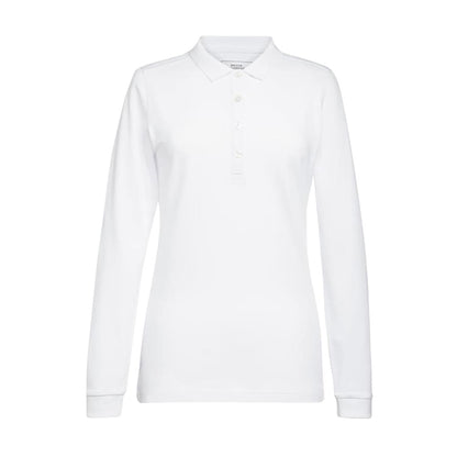 Brook Taverner Anna Women's White Long Sleeve Polo p_ba141