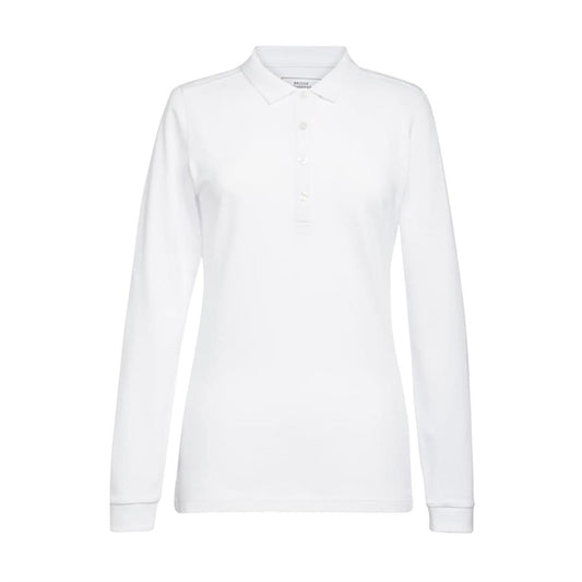 Brook Taverner Anna Women's White Long Sleeve Polo p_ba141