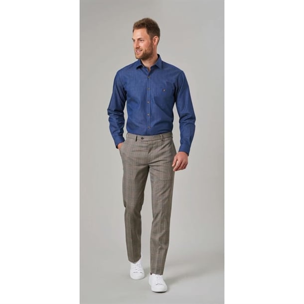 Brook Taverner Mens Jasper Long Sleeve Chambray Shirt p_ba145