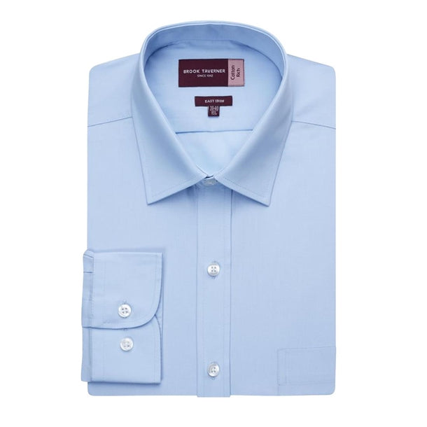 Brook Taverner Mens Long Sleeve Blue Rapino Shirt p_ba146