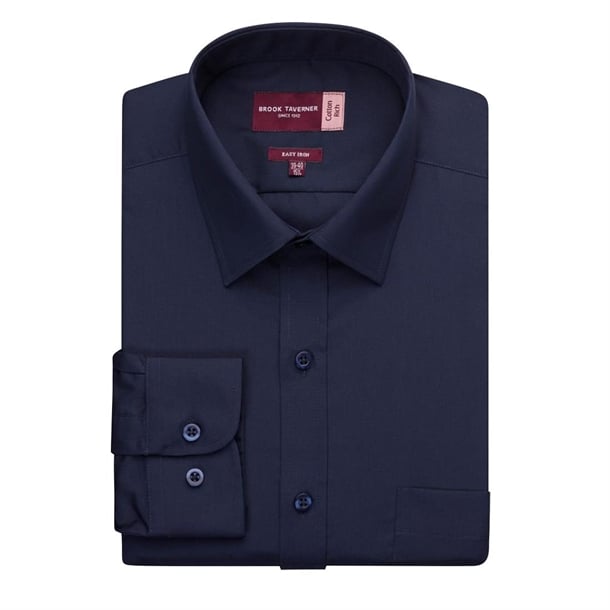 Brook Taverner Mens Long Sleeve Navy Rapino Shirt p_ba148
