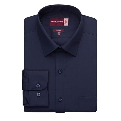 Brook Taverner Mens Long Sleeve Navy Rapino Shirt p_ba148
